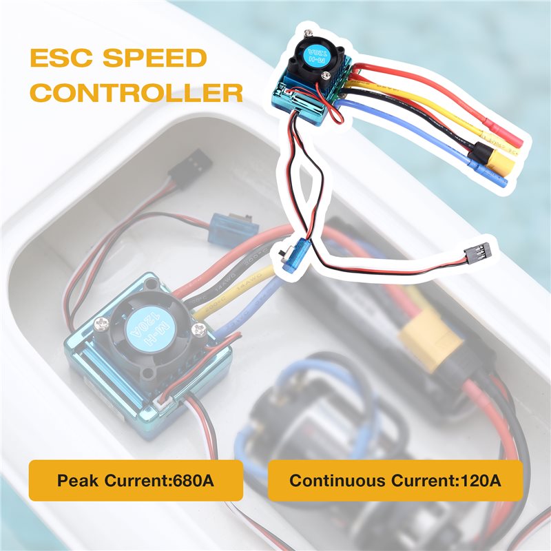 WOWFU-120A Fırçasız ESC Hız Ko - Rc Boat Brushless Motor incelemesi ve fiyatı