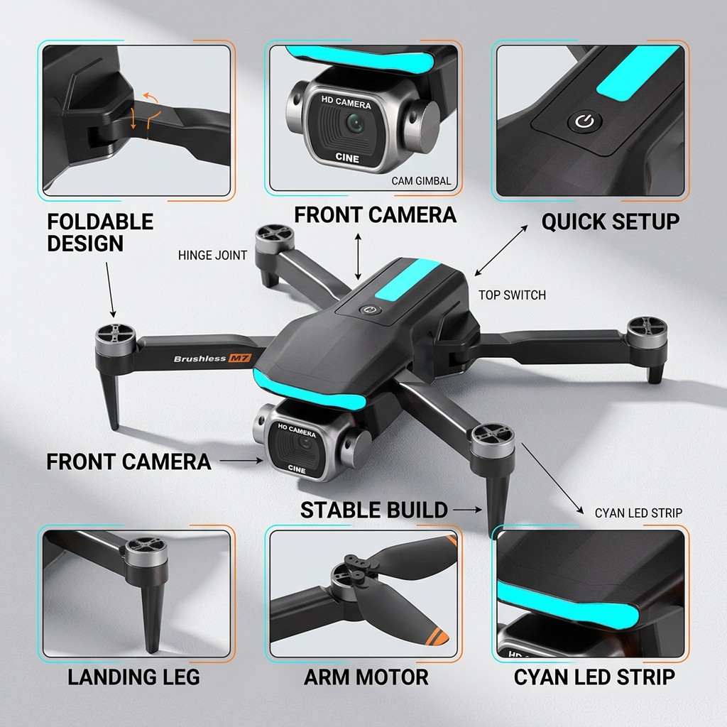 Yeni M7 RC Drone Profesyonel 8 - Drone Dji Rc 2 incelemesi ve fiyatı