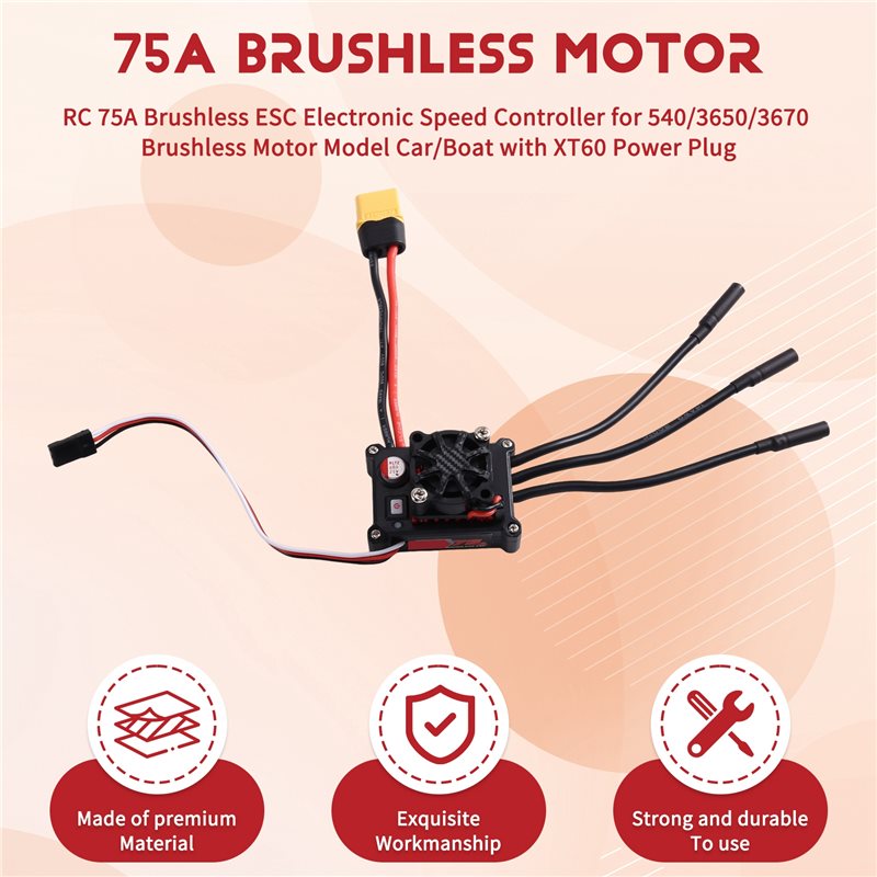 MACH-RC 75A Fırçasız ESC Elekt - Rc Boat Brushless Motor incelemesi ve fiyatı